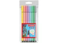 Viltstift STABILO Pen 68 medium pastel assorti etui à 8 stuks