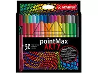 Viltstift STABILO pointMax 488/32 Arty medium assorti etui à 32 stuks