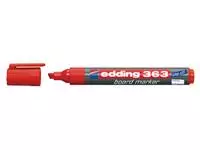 Een Viltstift edding 363 whiteboard schuin 1-5mm rood koop je bij Van Leeuwen Boeken- en kantoorartikelen