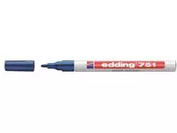 Een Viltstift edding 751 lakmarker rond 1-2mm blauw koop je bij Van Leeuwen Boeken- en kantoorartikelen