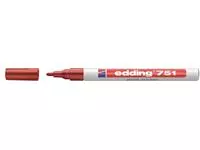 Een Viltstift edding 751 lakmarker rond 1-2mm pastel rood koop je bij EconOffice