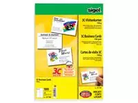 Een Visitekaart Sigel 85x55mm blanco 190gr afgeronde hoeken wit 100 stuks koop je bij EconOffice