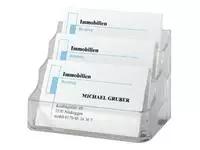 Een Visitekaartbak Sigel VA130 3 vakken voor 3x70 kaarten 94x85mm hard plastic transparant koop je bij Van Leeuwen Boeken- en kantoorartikelen