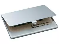 Een Visitekaarthouder Sigel VZ135 voor 15 kaarten 91x58mm graveerbaar aluminium mat zilver koop je bij Van Hoye Kantoor BV