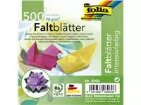 Een Origami papier Folia 70gr 10x10cm 500 vel assorti kleuren koop je bij Van Leeuwen Boeken- en kantoorartikelen