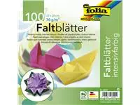 Een Origami papier Folia 70gr 20x20cm 100 vel assorti kleuren koop je bij Van Hoye Kantoor BV