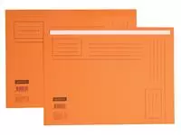 Een Vouwmap Quantore A4 ongelijke zijde 250gr oranje koop je bij Van Hoye Kantoor BV