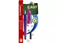 Een Vulpen STABILO Easybuddy linkshandig medium paars/magenta blister à 1 stuk koop je bij EconOffice