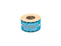 Een Waarschuwingsetiket Rillprint documents enclosed 46x125mm blauw koop je bij EconOffice
