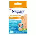 Wondpleister Nexcare active flexible foam waterbestendig 30 stuks assorti