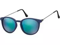 Een Zonnebril Montana met Revo blauw rond glas en metalen pootje mat blauw koop je bij KantoorProfi België BV