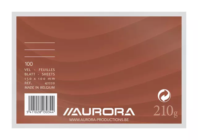 Een Systeemkaart Aurora 150x100mm lijn + rode koplijn 210gr wit koop je bij L&N Partners voor Partners B.V.