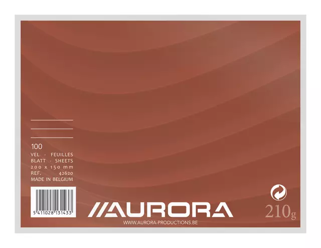 Een Systeemkaart Aurora 200x150mm lijn met rode koplijn 210gr wit koop je bij KantoorProfi België BV