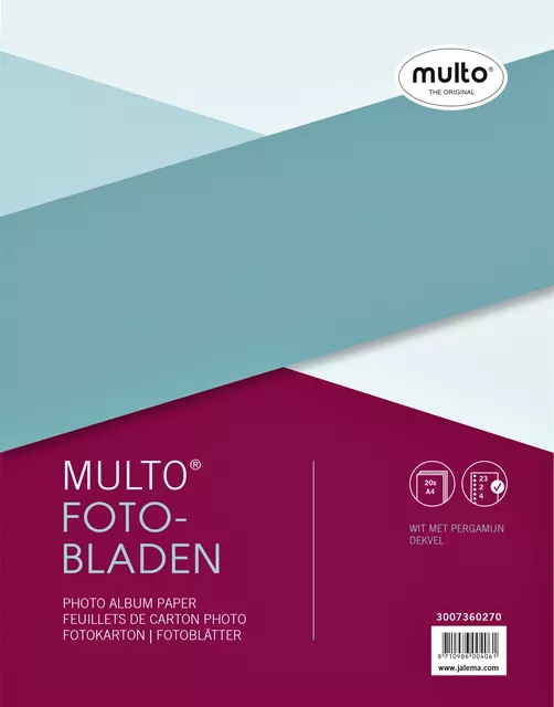 Een Interieur Multo fotobladen A4 23-gaats met dekvel 20vel wit koop je bij EconOffice