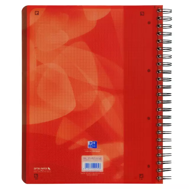 Een Projectboek Oxford School A4+ 4-gaats ruit 5mm 120vel rood koop je bij KantoorProfi België BV