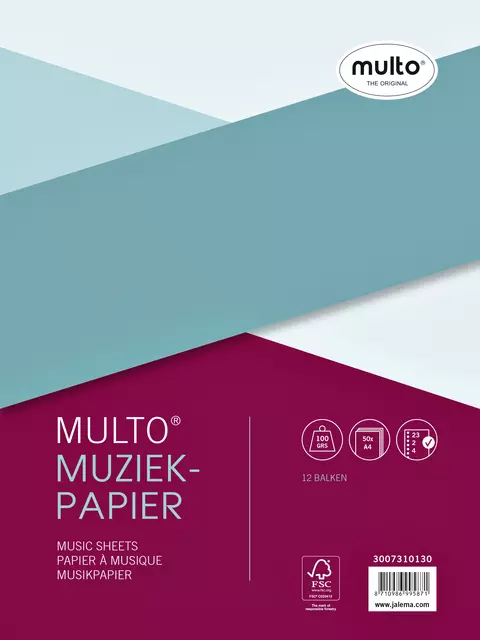 Een Interieur Multo muziekpapier A4 23-rings 50vel koop je bij L&N Partners voor Partners B.V.