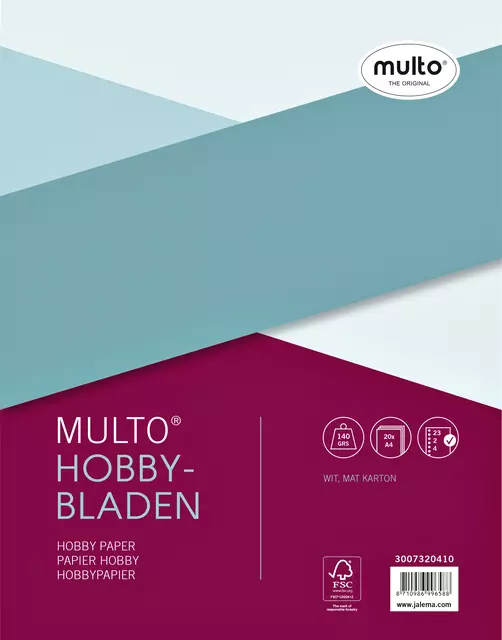 Een Interieur Multo hobbypapier A4 23R 20vel koop je bij EconOffice