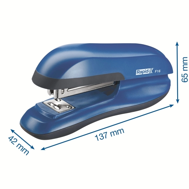 Een Bureaunietmachine Rapid Fashion full-strip F16 20 vel blauw koop je bij KantoorProfi België BV