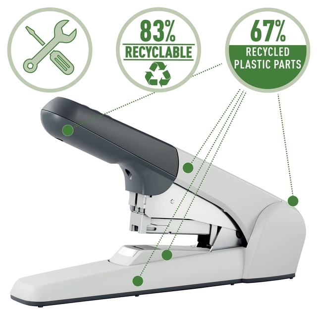 Een Nietmachine Leitz Heavy Duty Flat Clinch 60 vel zilver koop je bij Unimark Office B.V.