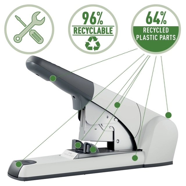 Een Nietmachine Leitz Heavy Duty Flat Clinch 120 vel zilver koop je bij Holzem Kantoorefficiency