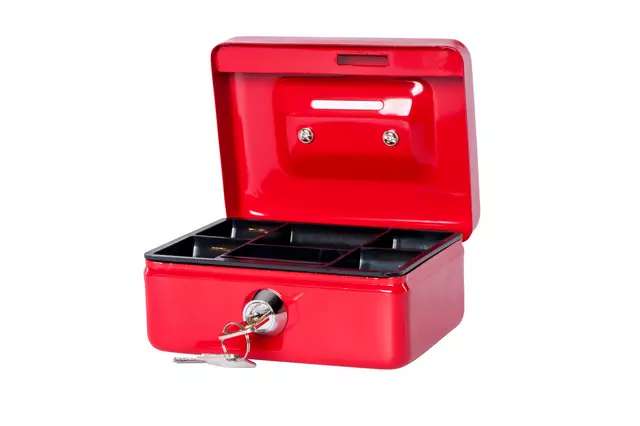 Een Coffret caisse MAUL avec fente tirelire 125x95x60mm rouge koop je bij QuickOffice BV