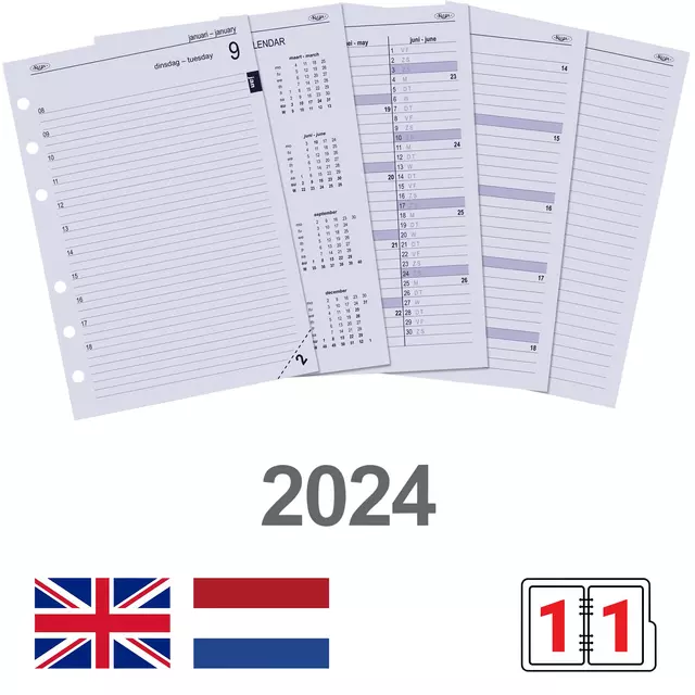 Een Agendavulling 2025 Kalpa A5 1dag/1pagina koop je bij EconOffice