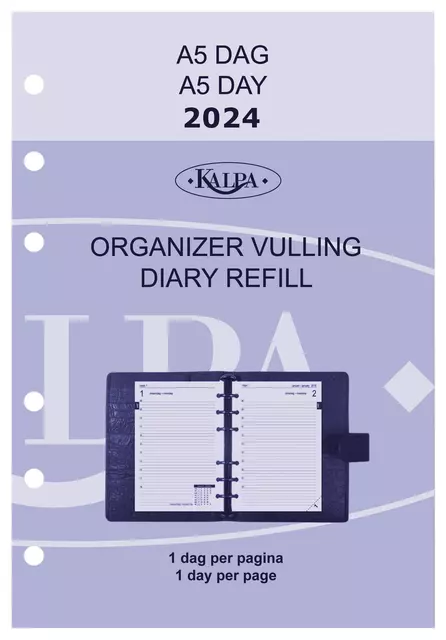 Een Agendavulling 2025 Kalpa A5 1dag/1pagina koop je bij L&N Partners voor Partners B.V.