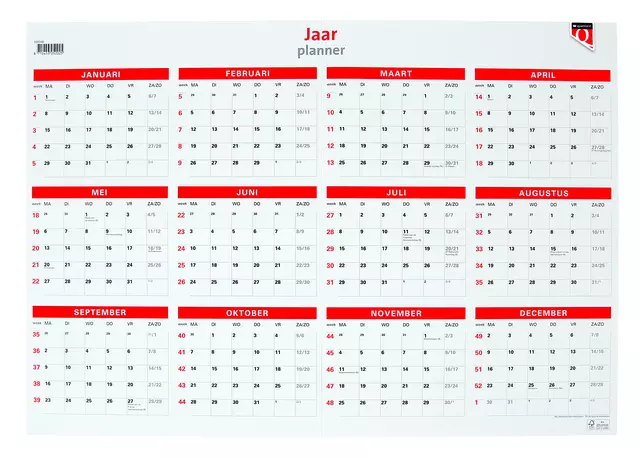 Een Jaarplankalender 2025 Quantore 48x68cm koop je bij KantoorProfi België BV
