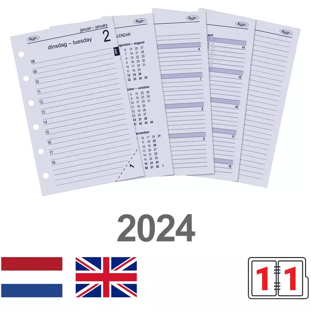 Een Agendavulling 2025 Kalpa Pocket 1dag/1pagina koop je bij KantoorProfi België BV