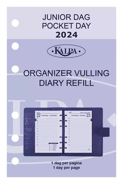 Een Agendavulling 2025 Kalpa Pocket 1dag/1pagina koop je bij MV Kantoortechniek B.V.