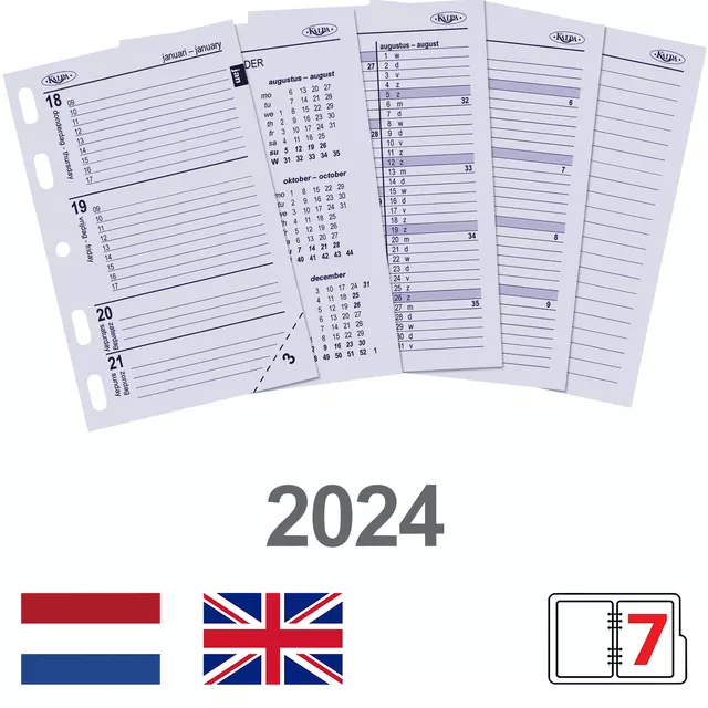 Een Agendavulling 2025 Kalpa Mini 7dagen/2pagina's koop je bij MV Kantoortechniek B.V.