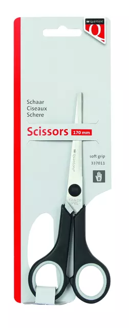 Een Ciseaux Quantore Softgrip 170mm noir koop je bij Van Hoye Kantoor BV