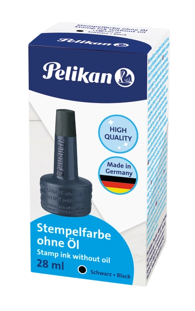 Een Stempelinkt Pelikan flacon 28ml zwart koop je bij EconOffice