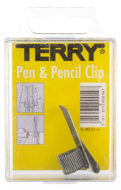Een Penhouder Terry clip voor 1 pen/potlood zilverkleurig koop je bij Van Leeuwen Boeken- en kantoorartikelen