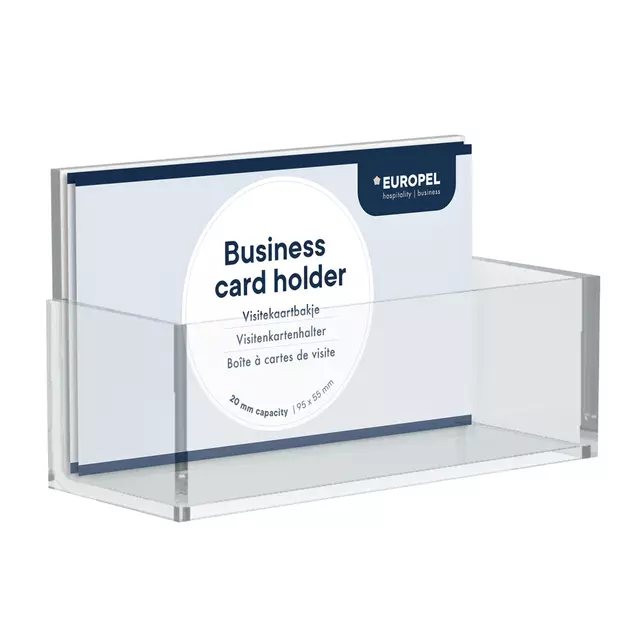 Een Visitekaartenbak Europel 55x95mm acryl koop je bij EconOffice