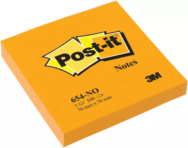 Een Memoblok 3M Post-it 654 76x76mm oranje koop je bij EconOffice
