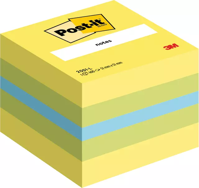 Een Memoblok 3M Post-it 2051 51x51mm kubus lemon koop je bij Van Leeuwen Boeken- en kantoorartikelen