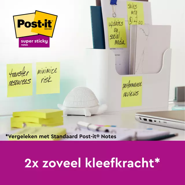 Een Memoblok 3M Post-it 654 Super Sticky 76x76mm geel 14+2 gratis koop je bij Van Leeuwen Boeken- en kantoorartikelen