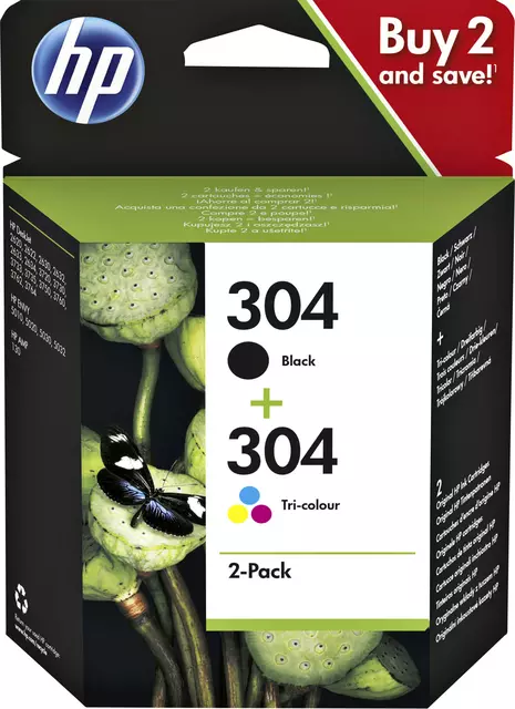 Buy your Inktcartridge HP 3JB05AE 304 zwart + kleur at QuickOffice BV