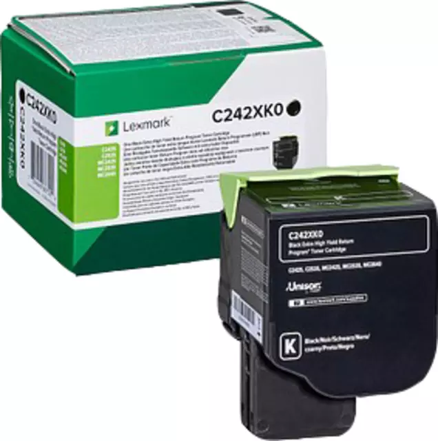 Een Tonercartridge Lexmark C242XK0 zwart koop je bij Tonerinktshop