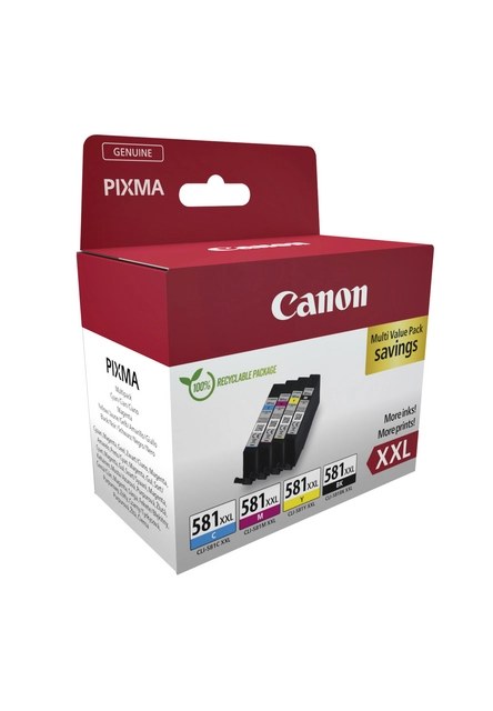 Een Inktcartridge Canon CLI-581XXL zwart + 3 kleuren koop je bij Alles voor uw kantoor