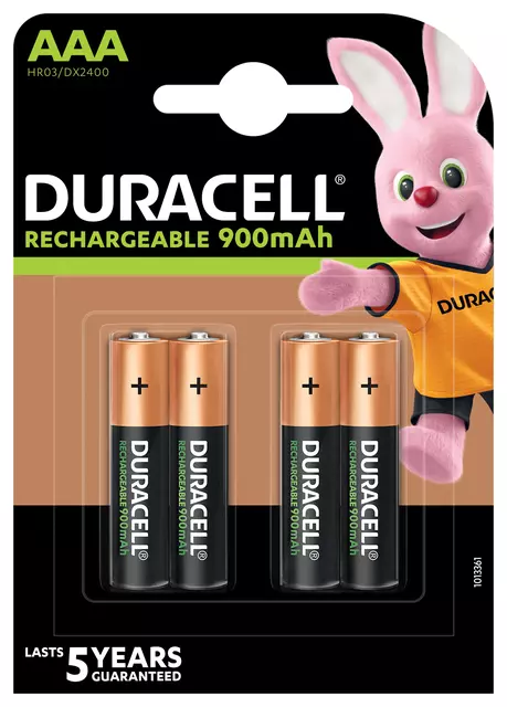 Een Batterij oplaadbaar Duracell 4xAAA 900mAh Ultra koop je bij Totaal Kantoor Goeree