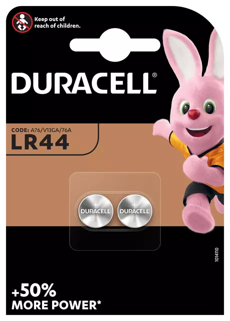 Een Batterij Duracell knoopcel 2xLR44 alkaline Ø11,6mm 2 stuks koop je bij EconOffice