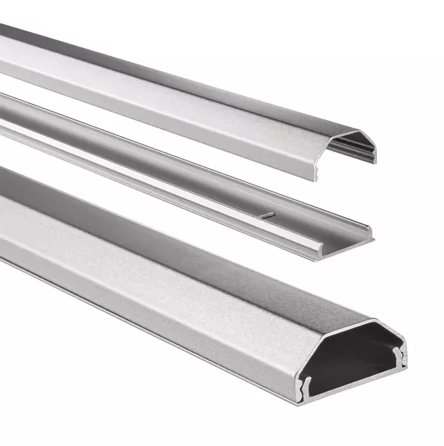 Een Kabelkanaal Hama hoekig 110/3,3/1,7 cm aluminium zilver koop je bij EconOffice
