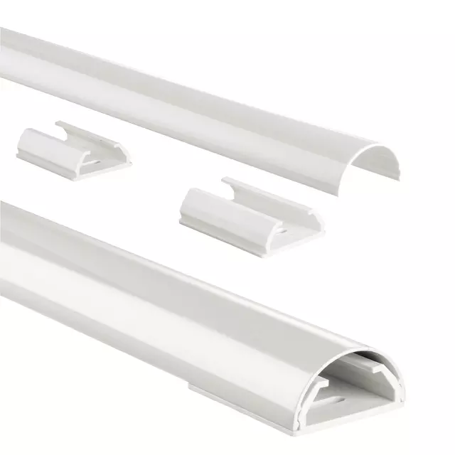 Een Kabelkanaal Hama halfrond 110/3,3/1,8 cm aluminium wit koop je bij L&N Partners voor Partners B.V.