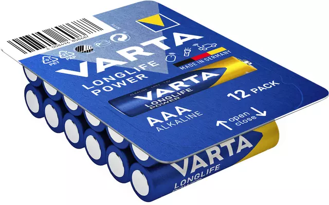 Een Batterij Varta Longlife Power big box 12xAAA koop je bij Totaal Kantoor Goeree