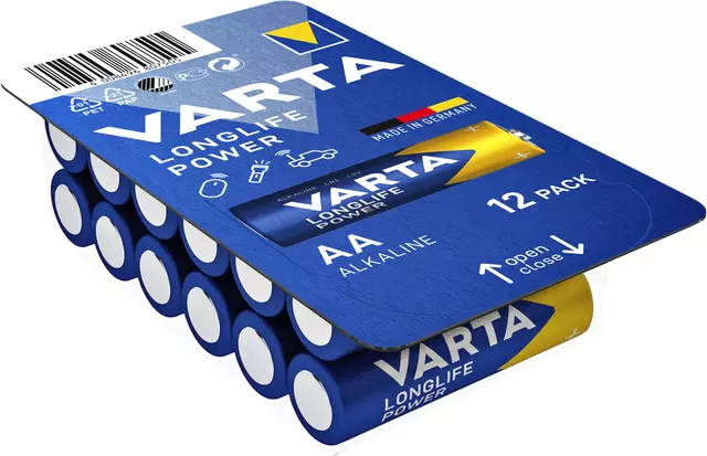 Een Batterij Varta Longlife Power big box 12xAA koop je bij Totaal Kantoor Goeree