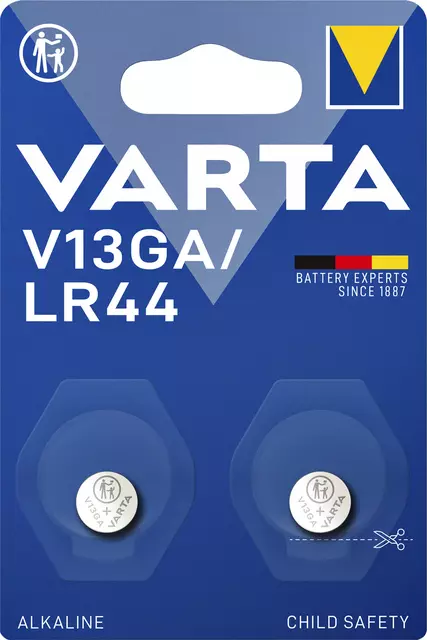 Een Batterij Varta knoopcel V13GA alkaline blister à 2stuk koop je bij L&N Partners voor Partners B.V.