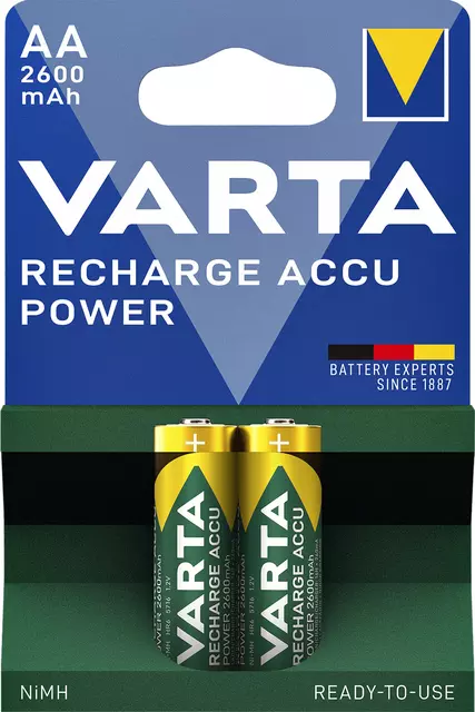 Een Batterij oplaadbaar Varta 2xAA 2600mAh ready2use koop je bij KantoorProfi België BV