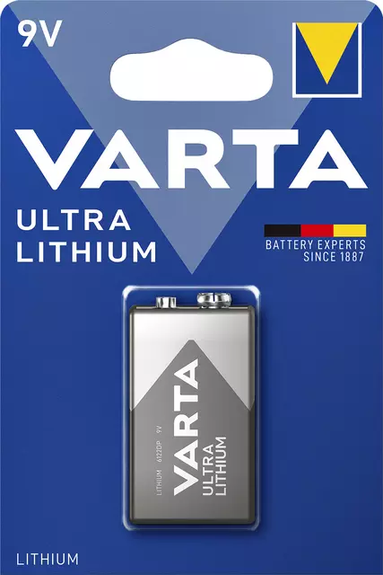 Een Batterij Varta Ultra lithium 9Volt koop je bij EconOffice